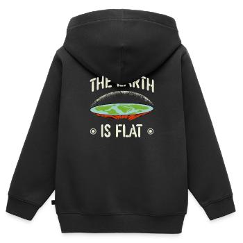 The Earth is Flat Earther Flat Earth Society - Kids Premium Organic Zip-up Hoodie - black - Back - AI Model Kid Male (0cm)