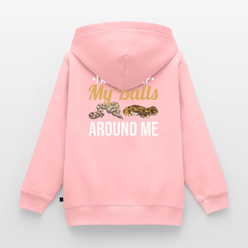 Funny Ball Python Snake Kids Premium Organic Zip-up Hoodie