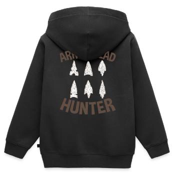 Retro Pfeilspitzen-jäger, Der - Kinder Premium Organic Zip Hoodie - Schwarz - Hinten - AI Model Kid Male (0cm)