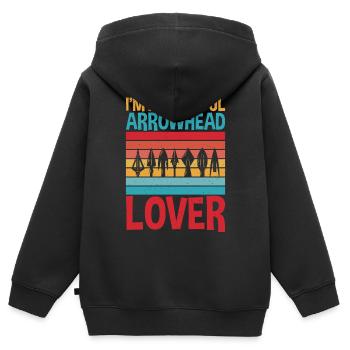 Friedlicher - Kinder Premium Organic Zip Hoodie - Schwarz - Hinten - AI Model Kid Male (0cm)