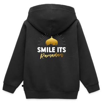 Lächeln Es Ist Ramadan Religion Islamischer Islam - Kinder Premium Organic Zip Hoodie - Schwarz - Hinten - AI Model Kid Male (0cm)