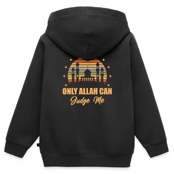 Nur Allah Kann Mich Richten Islam Ramadan Muslim - Kinder Premium Organic Zip Hoodie - Schwarz - Hinten - AI Model Kid Male (0cm)