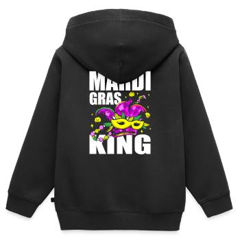 Mardi Gras King Shenanigan Masquerade Joker Jester - Kids Premium Organic Zip-up Hoodie - black - Back - AI Model Kid Male (0cm)