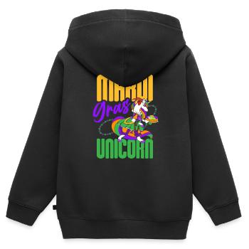 Carnival-unicorn-lover-shenanigan-masquerade - Kids Premium Organic Zip-up Hoodie - black - Back - AI Model Kid Male (0cm)