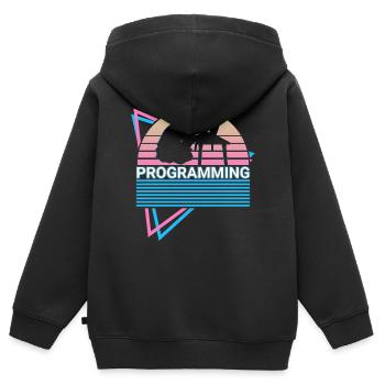Programmeur de programmation Retro - Sweat Premium à capuche zippé enfant bio - noir - Dos - AI Model Kid Male (0cm)