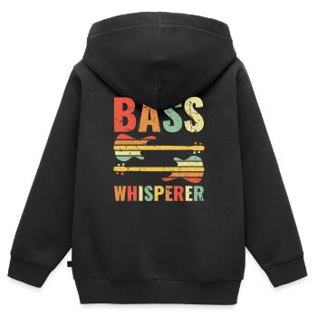 For best Bass Player BASSIST QUOTE Bass Whisperer - Kinder Premium Organic Zip Hoodie - Schwarz - Hinten - AI Model Kid Male (0cm)