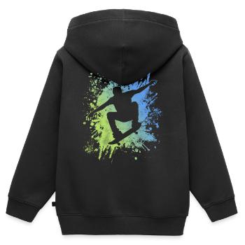 Skater Skateboarder Graphic Skating Skateboard - Kids Premium Organic Zip-up Hoodie - black - Back - AI Model Kid Male (0cm)
