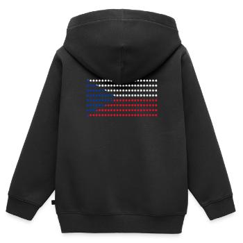 Tschechien Flagge - Kinder Premium Organic Zip Hoodie - Schwarz - Hinten - AI Model Kid Male (0cm)