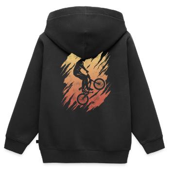 BMX Rider Jeunes cyclistes Cascade BMX - Sweat Premium à capuche zippé enfant bio - noir - Dos - AI Model Kid Male (0cm)