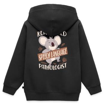 Speech Therapist Therapy Assistant - Kinder Premium Organic Zip Hoodie - Schwarz - Hinten - AI Model Kid Male (0cm)