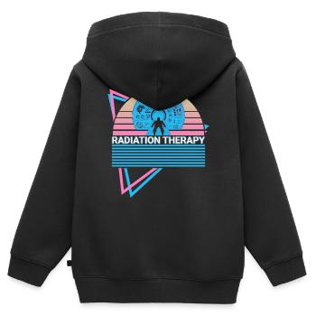 Strahlentherapie Strahlentherapeut Retro - Kinder Premium Organic Zip Hoodie - Schwarz - Hinten - AI Model Kid Male (0cm)