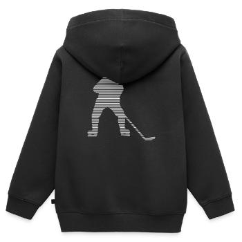 Eishockey - Kinder Premium Organic Zip Hoodie - Schwarz - Hinten - AI Model Kid Male (0cm)