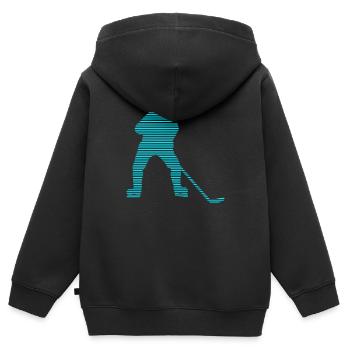 Eishockey - Kinder Premium Organic Zip Hoodie - Schwarz - Hinten - AI Model Kid Male (0cm)