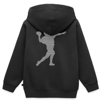 American football - Kinder Premium Organic Zip Hoodie - Schwarz - Hinten - AI Model Kid Male (0cm)