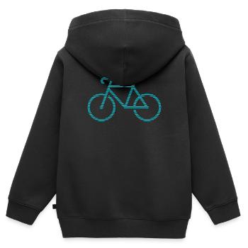 Bicyclette - Sweat Premium à capuche zippé enfant bio - noir - Dos - AI Model Kid Male (0cm)