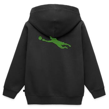 Torwart - Kinder Premium Organic Zip Hoodie - Schwarz - Hinten - AI Model Kid Male (0cm)