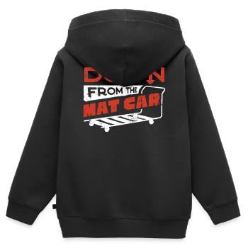 Runter Vom Mattenauto, Fitnesstrainer - Kinder Premium Organic Zip Hoodie - Schwarz - Hinten - AI Model Kid Male (0cm)