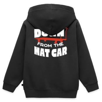 Runter Vom Mattenauto, Fitnesstrainer - Kinder Premium Organic Zip Hoodie - Schwarz - Hinten - AI Model Kid Male (0cm)