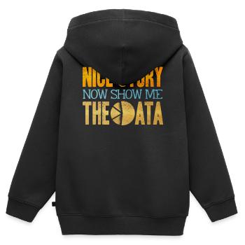Analyste de données, Ingénieur de données - Sweat Premium à capuche zippé enfant bio - noir - Dos - AI Model Kid Male (0cm)