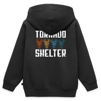 Tornadoes Tornado Shelter Hurricane Tornado Chaser - Kinder Premium Organic Zip Hoodie - Schwarz - Hinten - AI Model Kid Male (0cm)