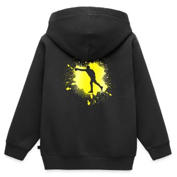 Boxen - Kinder Premium Organic Zip Hoodie - Schwarz - Hinten - AI Model Kid Male (0cm)
