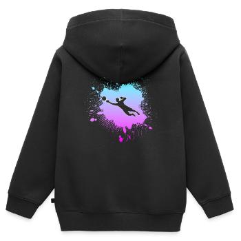 Torwart - Kinder Premium Organic Zip Hoodie - Schwarz - Hinten - AI Model Kid Male (0cm)