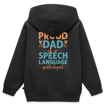 Speech Therapist Therapy Assistant - Kinder Premium Organic Zip Hoodie - Schwarz - Hinten - AI Model Kid Male (0cm)