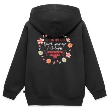 Speech Therapist Therapy Assistant - Kinder Premium Organic Zip Hoodie - Schwarz - Hinten - AI Model Kid Male (0cm)