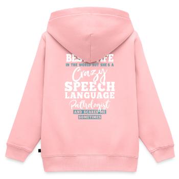 Speech Therapist Therapy Assistant - Kinder Premium Organic Zip Hoodie - Rosa - Hinten - AI Model Kid Female (0cm)