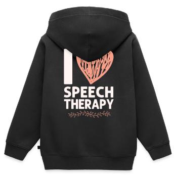 Speech Therapist Therapy Assistant - Kinder Premium Organic Zip Hoodie - Schwarz - Hinten - AI Model Kid Male (0cm)