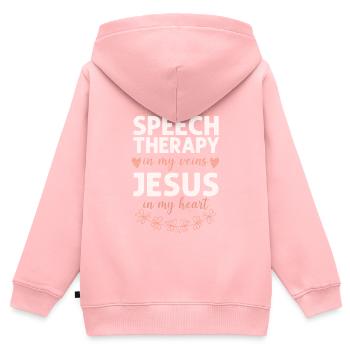 Speech Therapist Therapy Assistant - Kinder Premium Organic Zip Hoodie - Rosa - Hinten - AI Model Kid Female (0cm)