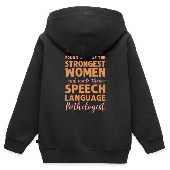 Speech Therapist Therapy Assistant - Kinder Premium Organic Zip Hoodie - Schwarz - Hinten - AI Model Kid Male (0cm)