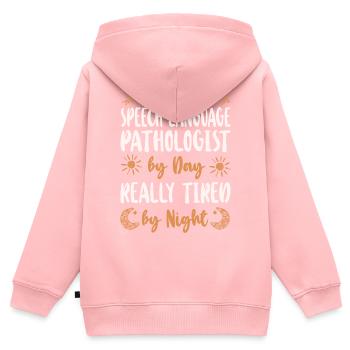 Speech Therapist Therapy Assistant - Kinder Premium Organic Zip Hoodie - Rosa - Hinten - AI Model Kid Female (0cm)
