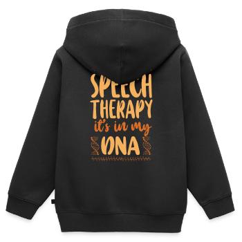 Speech Therapist Therapy Assistant - Kinder Premium Organic Zip Hoodie - Schwarz - Hinten - AI Model Kid Male (0cm)
