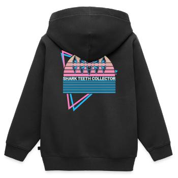 Haifischzähne Sammler Retro - Kinder Premium Organic Zip Hoodie - Schwarz - Hinten - AI Model Kid Male (0cm)