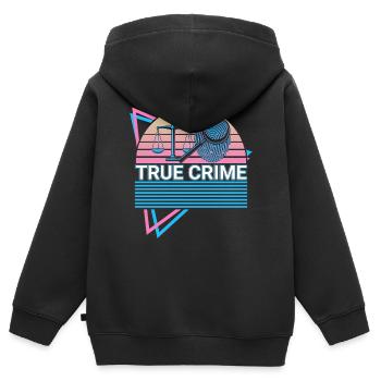 True Crime Retro - Kinder Premium Organic Zip Hoodie - Schwarz - Hinten - AI Model Kid Male (0cm)