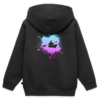 Kanusport - Kinder Premium Organic Zip Hoodie - Schwarz - Hinten - AI Model Kid Male (0cm)