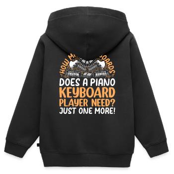 Piano - Combien de claviers fait un clavier de piano P - Sweat Premium à capuche zippé enfant bio - noir - Dos - AI Model Kid Male (0cm)