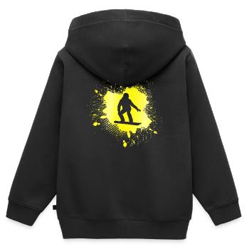 Planche à neige - Sweat Premium à capuche zippé enfant bio - noir - Dos - AI Model Kid Male (0cm)