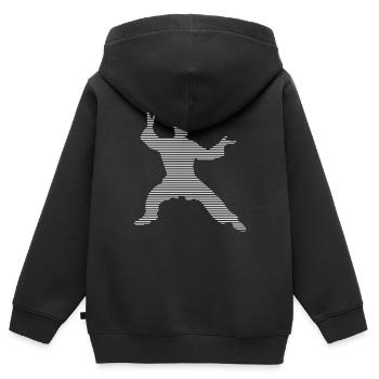 Martial arts - Kids Premium Organic Zip-up Hoodie - black - Back - AI Model Kid Male (0cm)