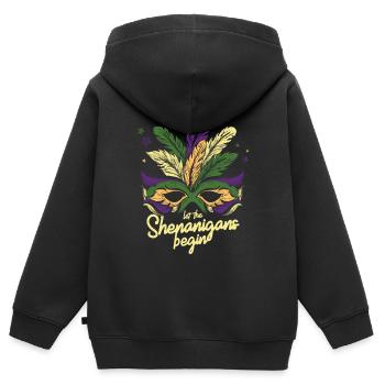 Skip the Shenanigan Masquerade Carnival - Kids Premium Organic Zip-up Hoodie - black - Back - AI Model Kid Male (0cm)