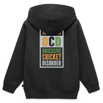 Trouble obsessionnel du cricket - Sweat Premium à capuche zippé enfant bio - noir - Dos - AI Model Kid Male (0cm)