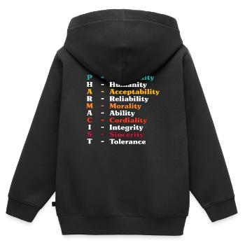 Pharmacist Punctuality Prescription Pharmacy Tech - Kids Premium Organic Zip-up Hoodie - black - Back - AI Model Kid Male (0cm)