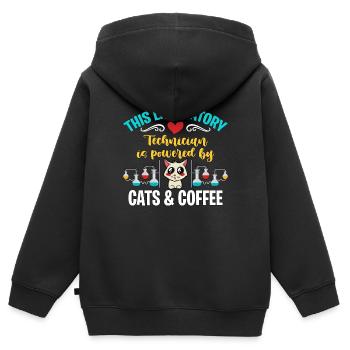Technicien de laboratoire Ce technicien de laboratoire médical - Sweat Premium à capuche zippé enfant bio - noir - Dos - AI Model Kid Male (0cm)
