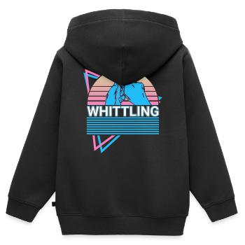 Machine à sculpter Whittler Retro - Sweat Premium à capuche zippé enfant bio - noir - Dos - AI Model Kid Male (0cm)
