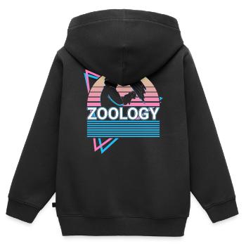 Zoologie Zoologe Retro - Kinder Premium Organic Zip Hoodie - Schwarz - Hinten - AI Model Kid Male (0cm)