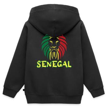 Senegal Team Support Lion De La Téranga 2022 - Kinder Premium Organic Zip Hoodie - Schwarz - Hinten - AI Model Kid Male (0cm)