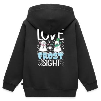 Love At Frost Sight für Männer Frauen und - Kinder Premium Organic Zip Hoodie - Schwarz - Hinten - AI Model Kid Male (0cm)