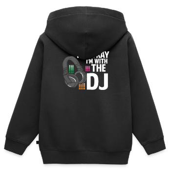 It´s okay im with the DJ Musik Musikliebhaber - Kinder Premium Organic Zip Hoodie - Schwarz - Hinten - AI Model Kid Male (0cm)