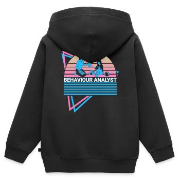 Behavioral Analyst Retro - Kids Premium Organic Zip-up Hoodie - black - Back - AI Model Kid Male (0cm)